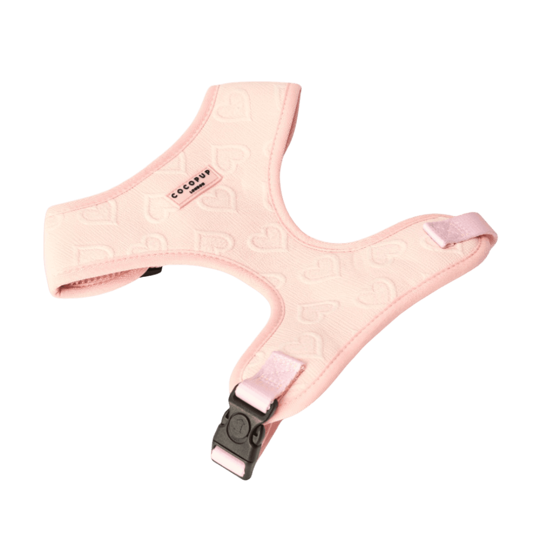 Embossed Dog Harness in Baby Pink Love