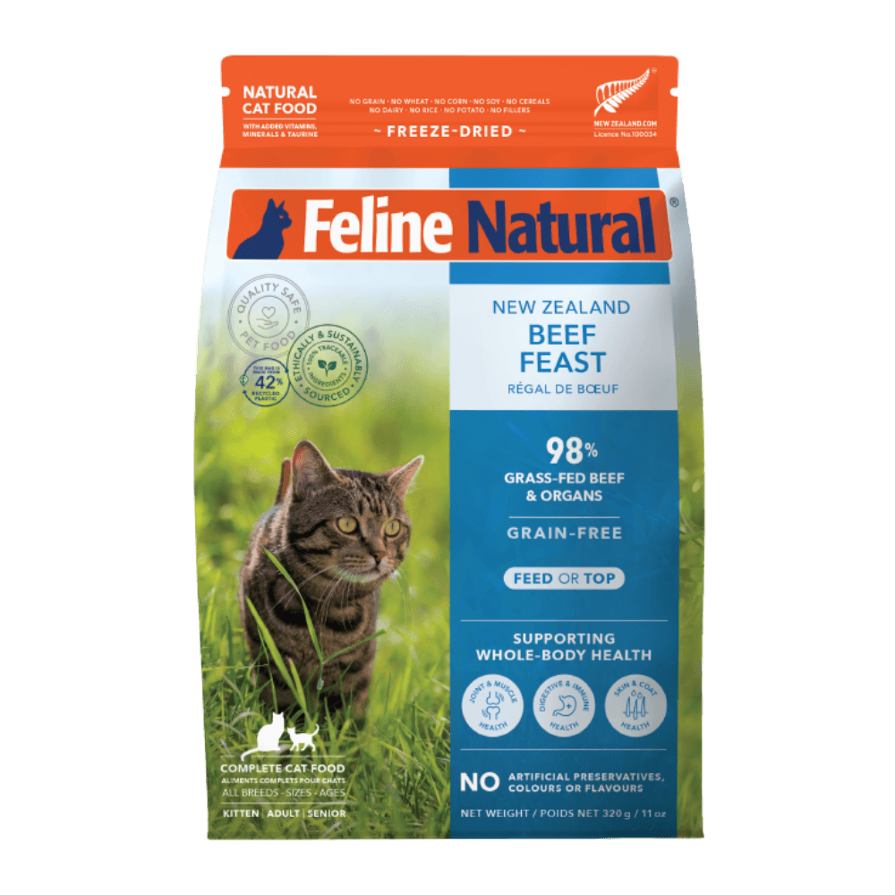 Feline Natural Grain Free Beef Feast All Lifestages Freeze Dried Cat Food