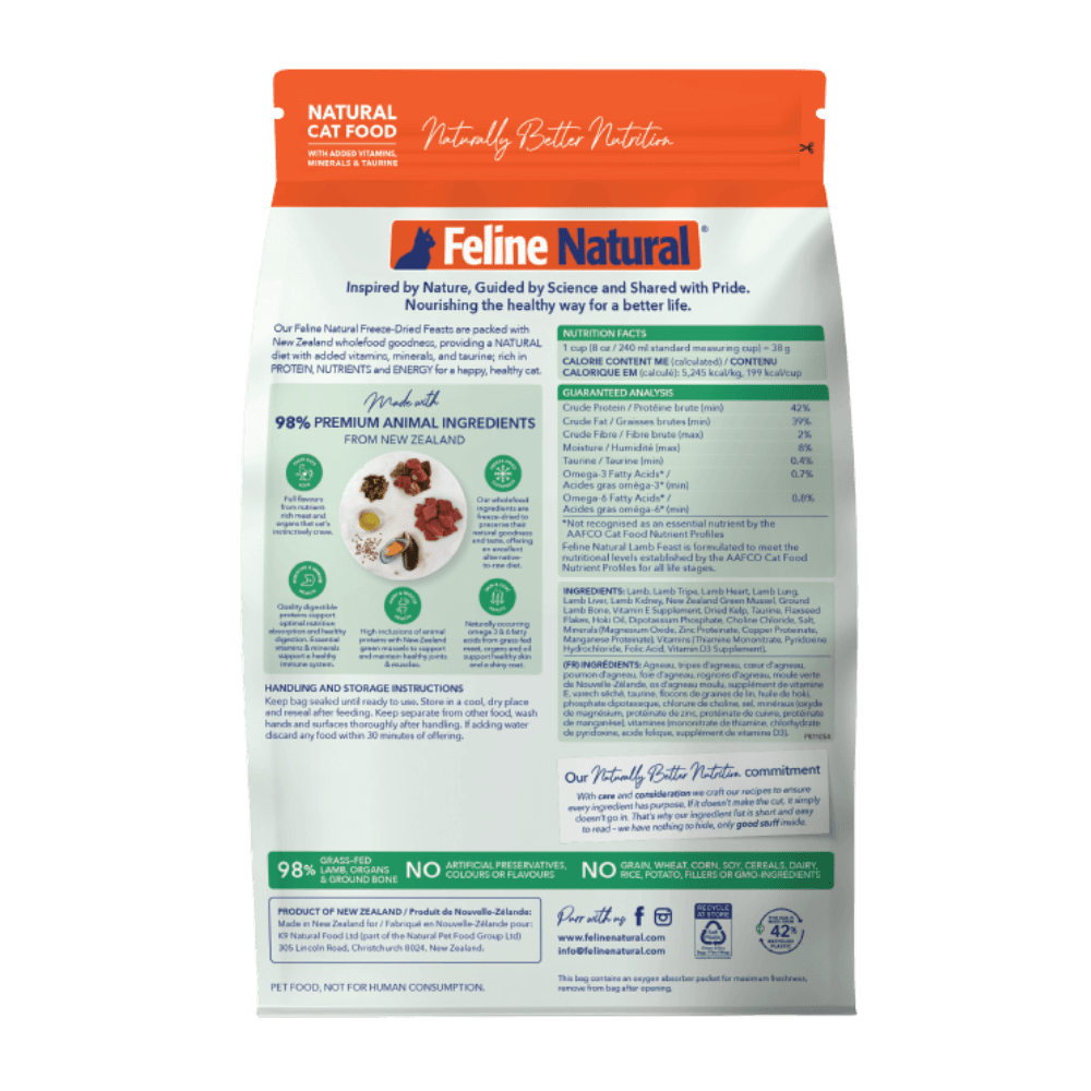 Feline Natural Lamb Feast All Lifestages Freeze Dried Cat Food
