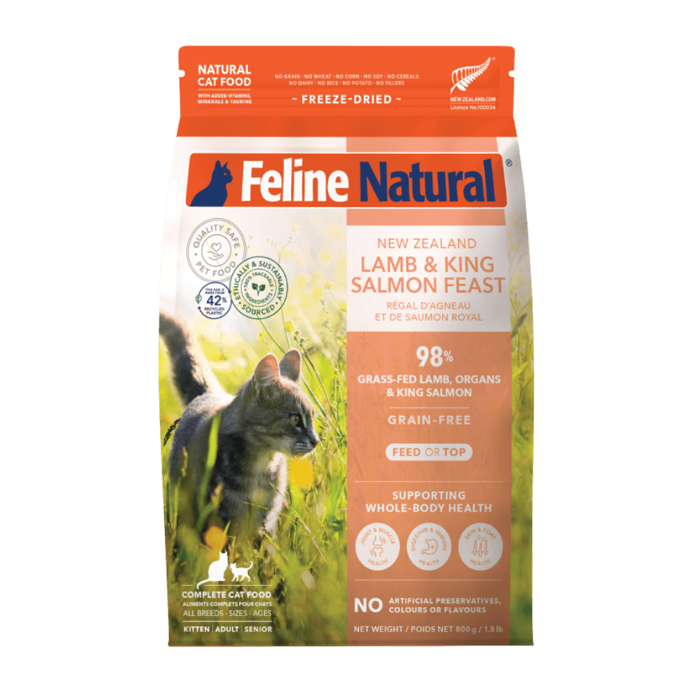 Feline Natural Lamb & King Salmon All Lifestages Freeze Dried Cat Food