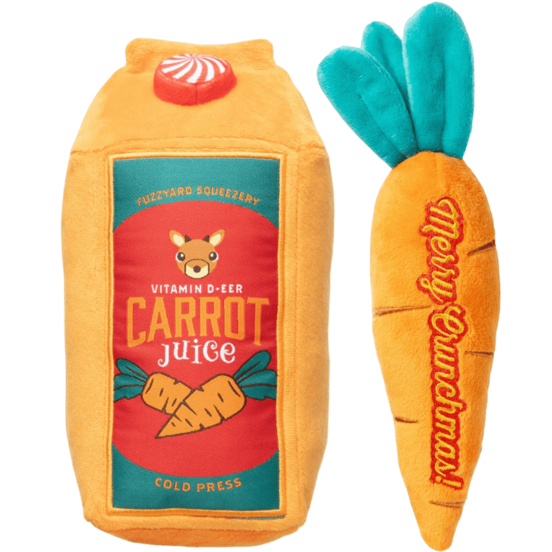 Reindeer Carrot Juice And Carrot Plush Dog Toy