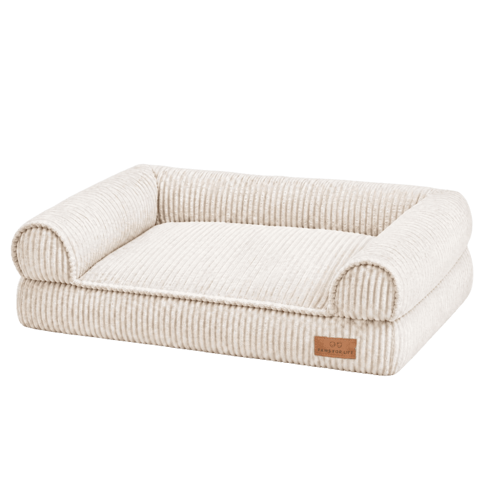 Corduroy Memory Foam Rectangular Pet Bed Cream