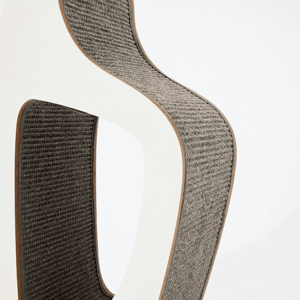 The Catsentials Abstract White Sisal Cat Scratching Post