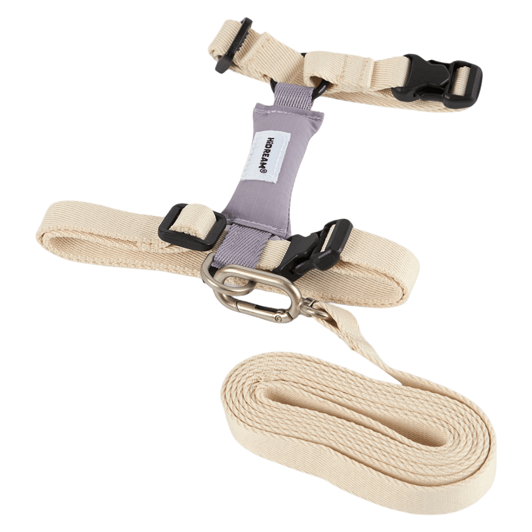 hi-dream-i-shaped-cat-harness-and-leash-set-beige
