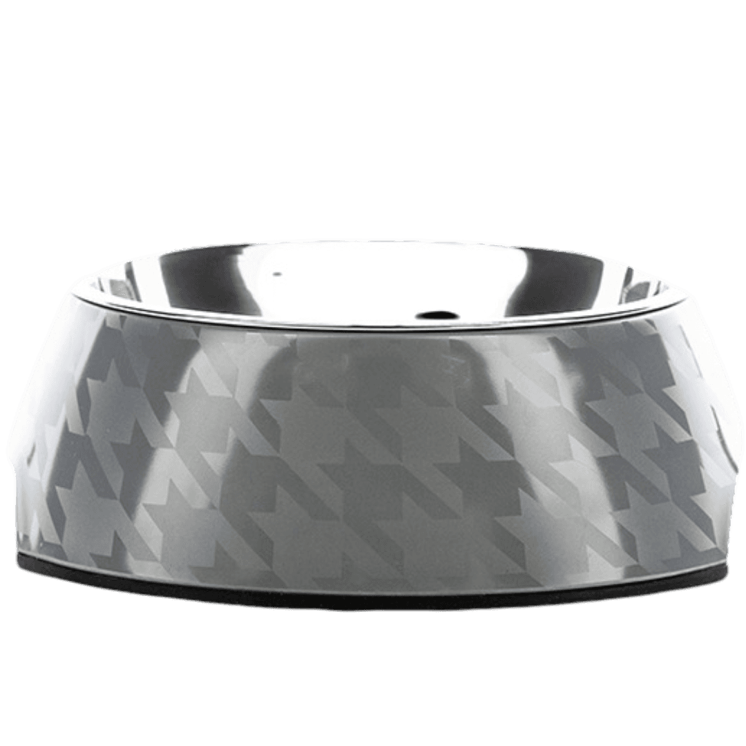 houndztooth-chic-silver-houndz-dog-bowl