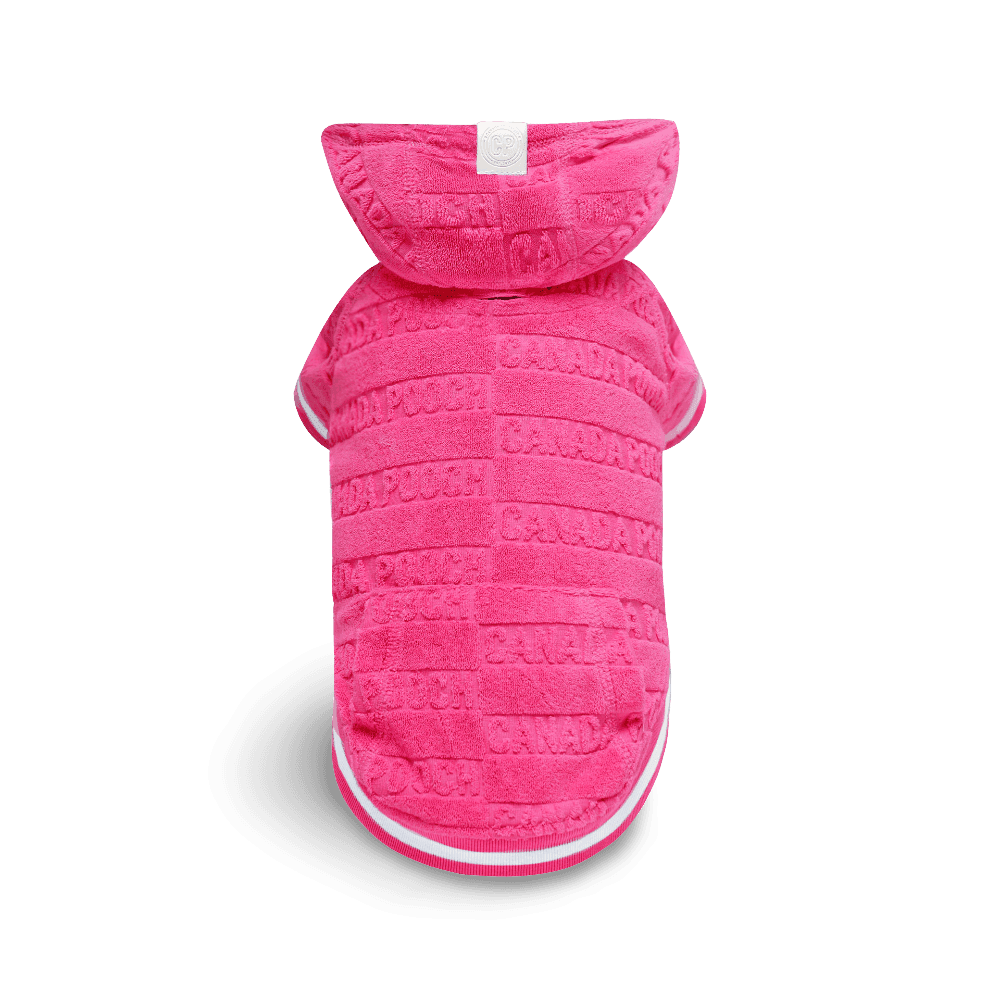 Canada Pooch Beach Bum Towel Hoodie Dog Pink