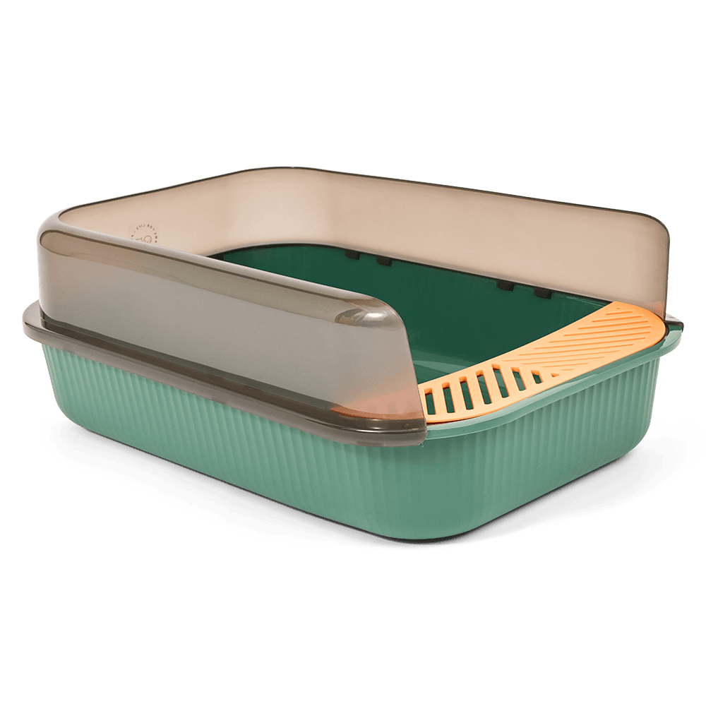the-catsentials-semi-enclosed-cat-litter-box-dark-green