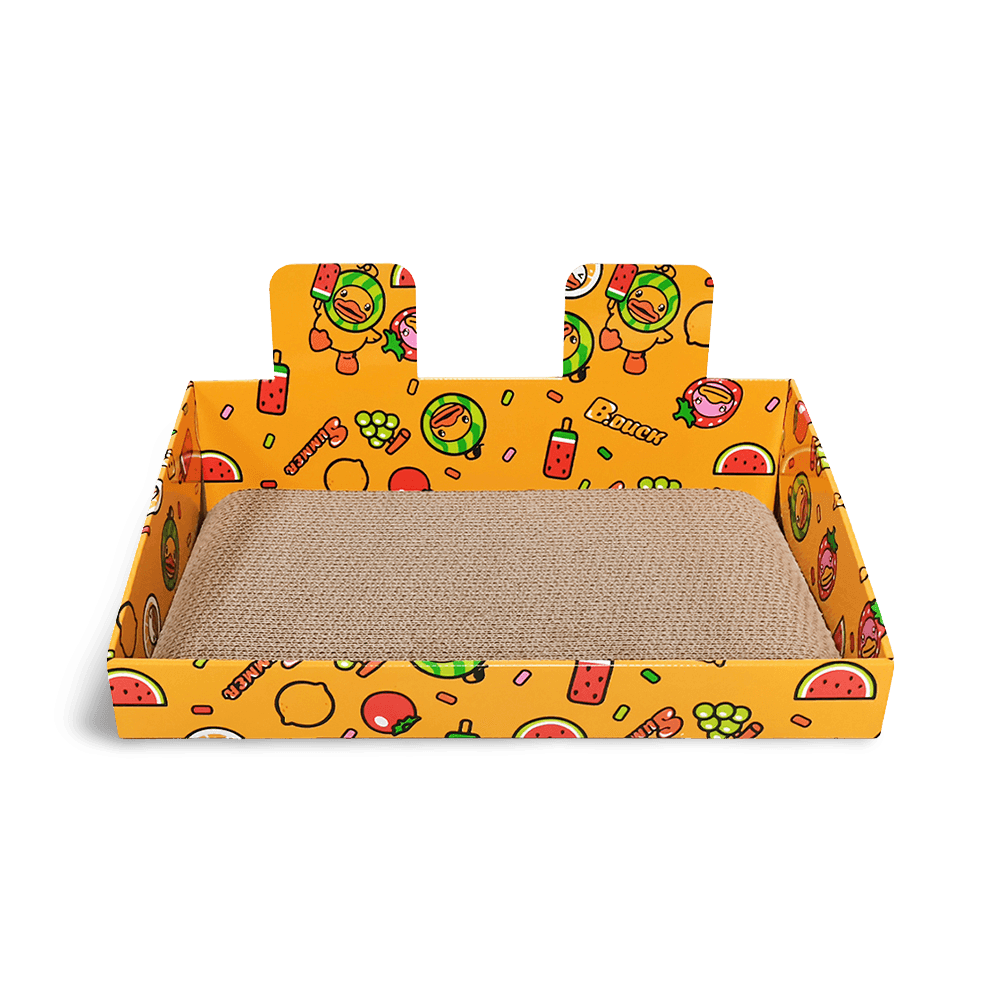 zodiac-yellow-cartoon-fruit-box-corrugated-cardboard-cat-scratcher