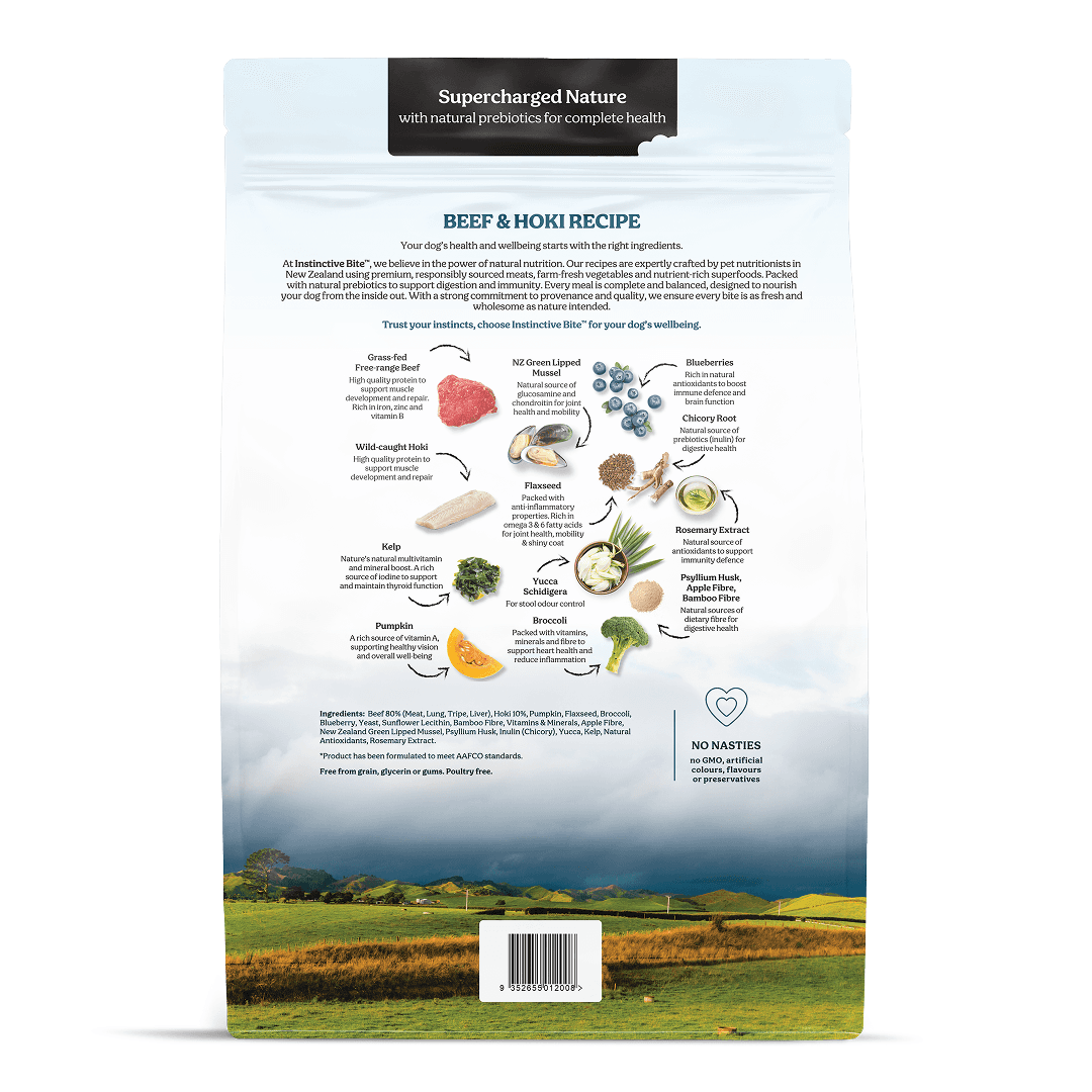 Instinctive Bite Beef & Hoki Air Dried All Lifestages Dry Dog Food