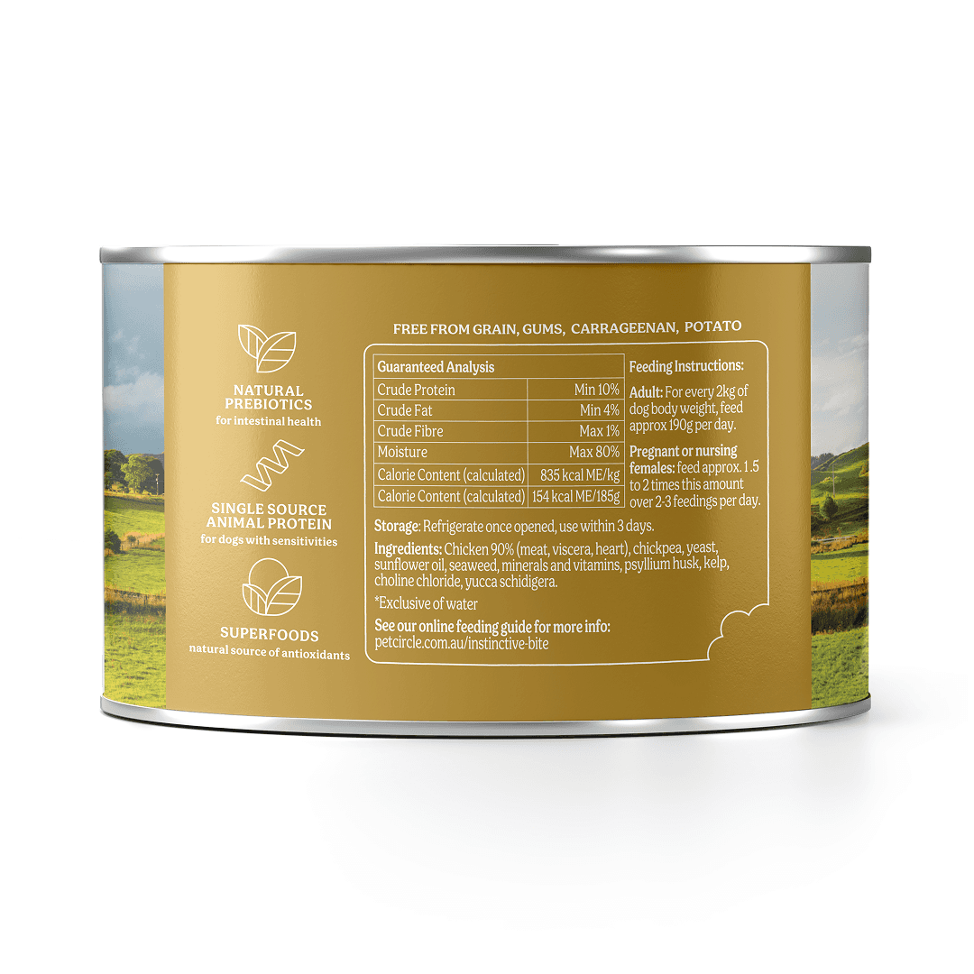 Instinctive Bite Single Protein Chicken All Lifestages Wet Dog Food Cans