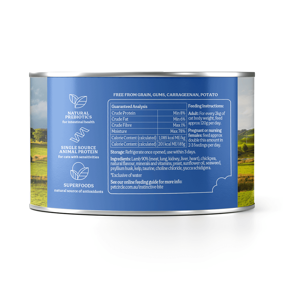 Instinctive Bite Single Protein Lamb All Lifestages Wet Cat Food Cans