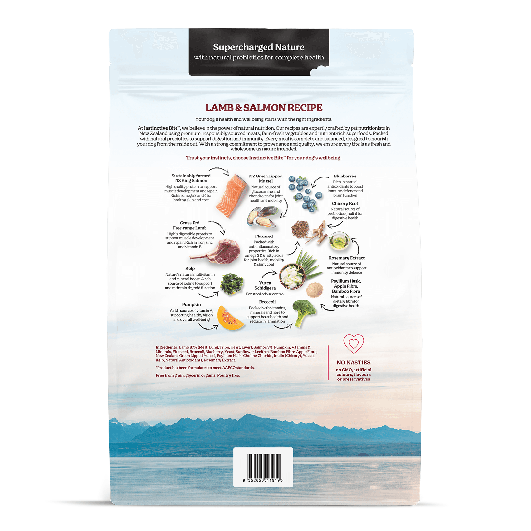 Instinctive Bite Lamb & Salmon Air Dried All Lifestages Dry Dog Food
