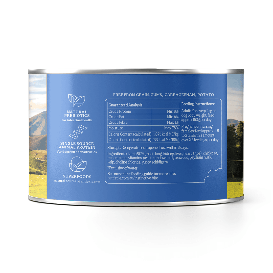 Instinctive Bite Single Protein Lamb All Lifestages Wet Dog Food Cans