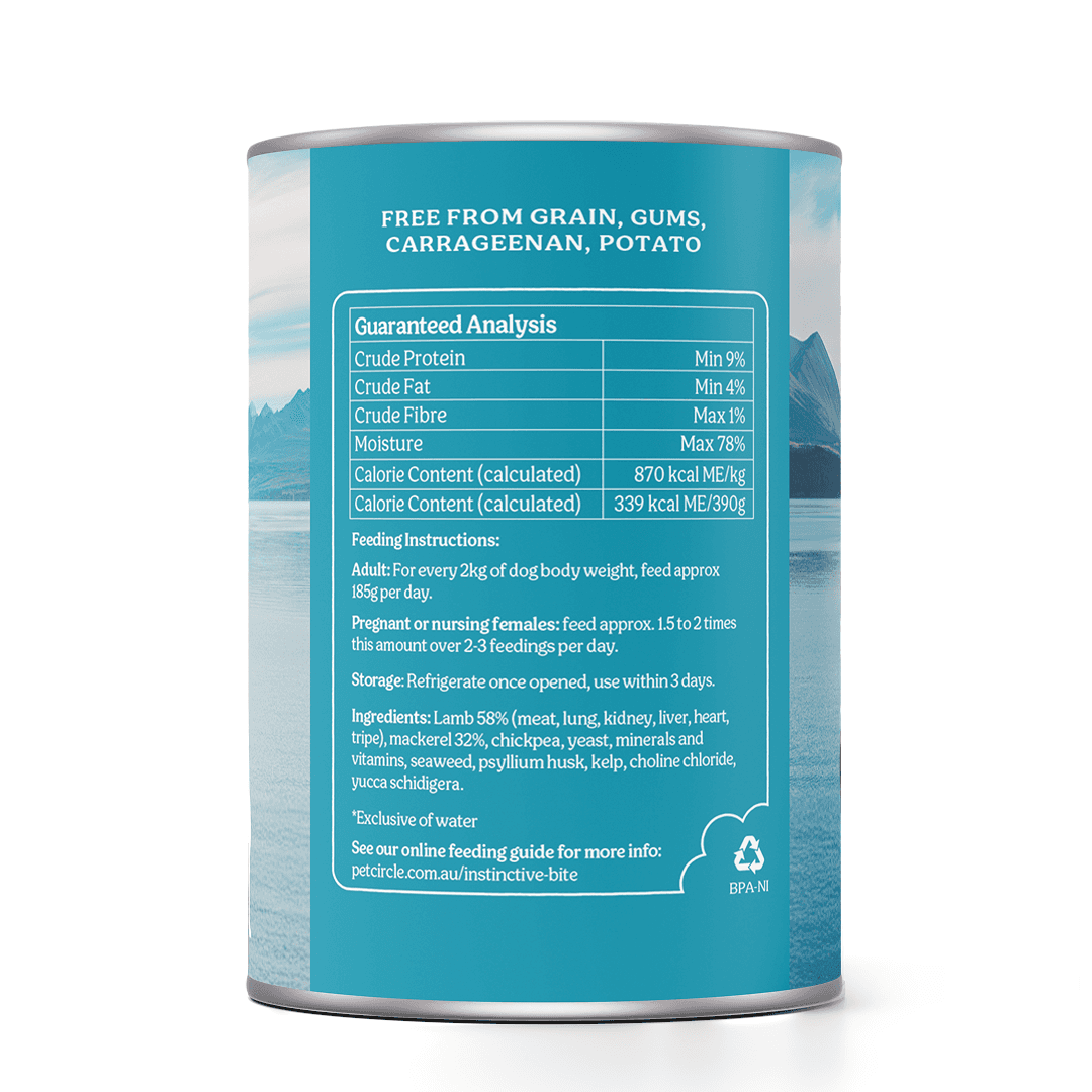 Instinctive Bite Lamb & Mackerel All Lifestages Wet Dog Food Cans
