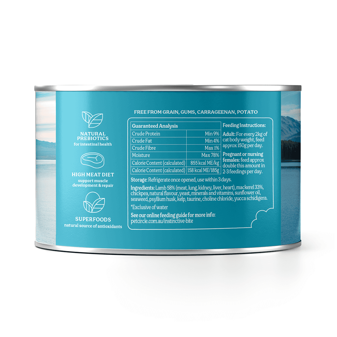 Instinctive Bite Lamb & Mackerel All Lifestages Wet Cat Food Cans