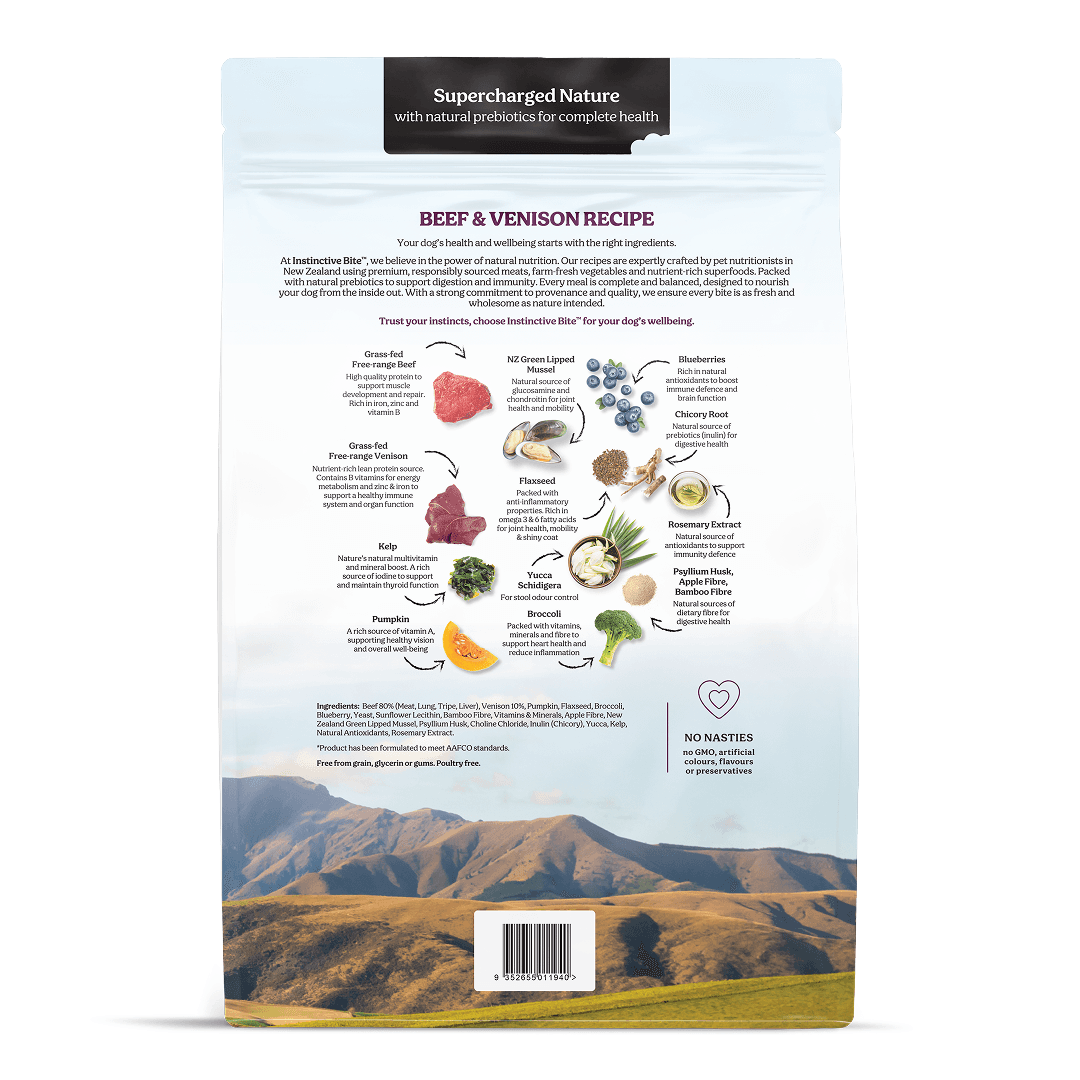 Instinctive Bite Beef & Venison Air Dried All Lifestages Dry Dog Food