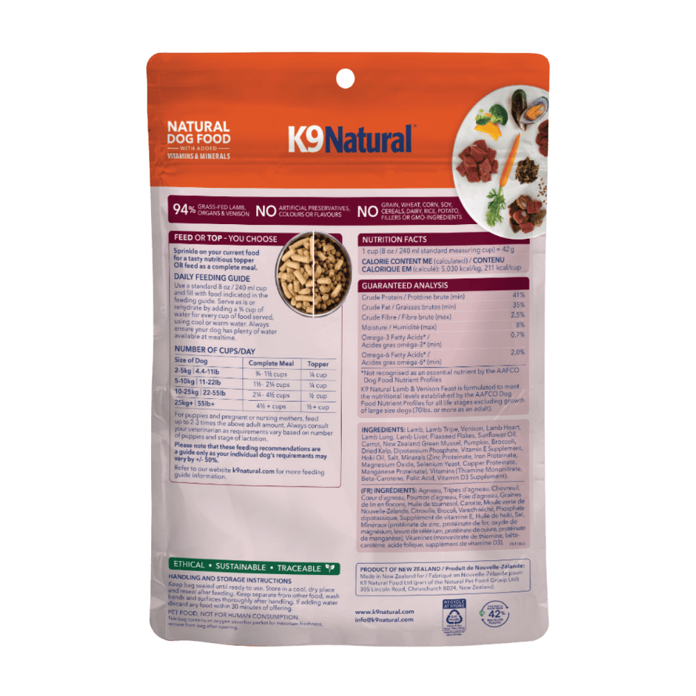 K9 Natural Lamb And Venison All Lifestages Freeze Dried Dog Food