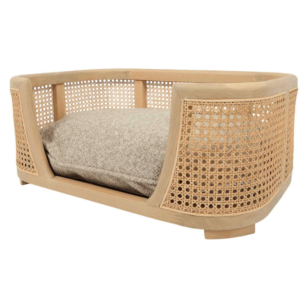 nujiao-natural-oak-wood-wicker-frame-light-grey-cushion-pet-bed