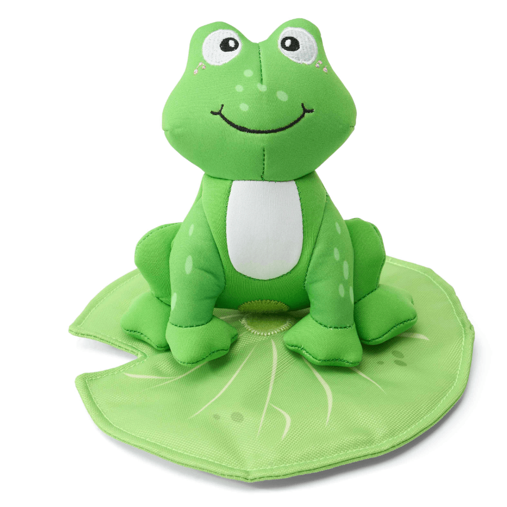 paws-for-life-2-in-1-floating-frog-on-lily-pad-plush-dog-toy
