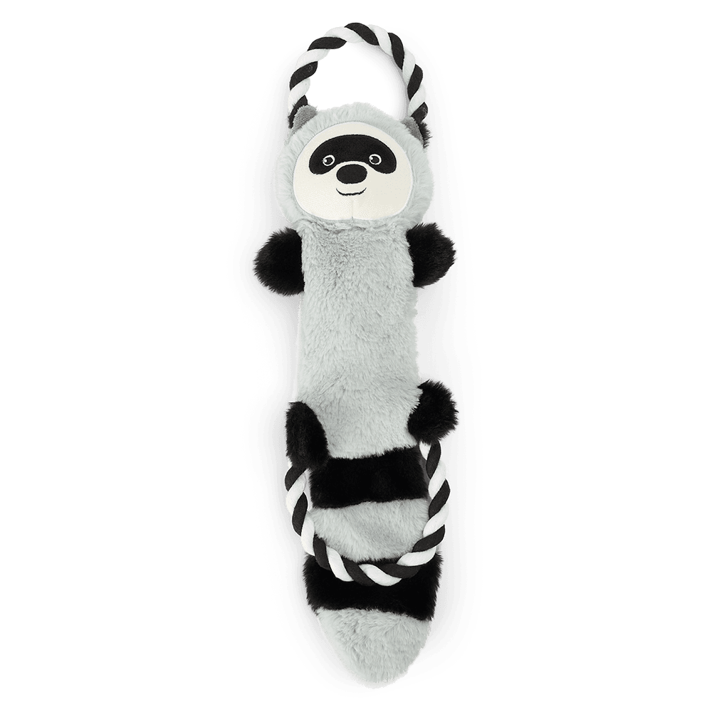paws-for-life-plush-racoon-with-rope-dog-toy