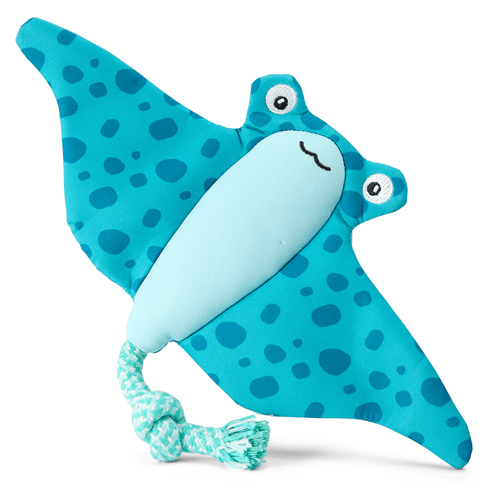 paws-for-life-floating-manta-ray-with-rope-and-crinkle-dog-toy