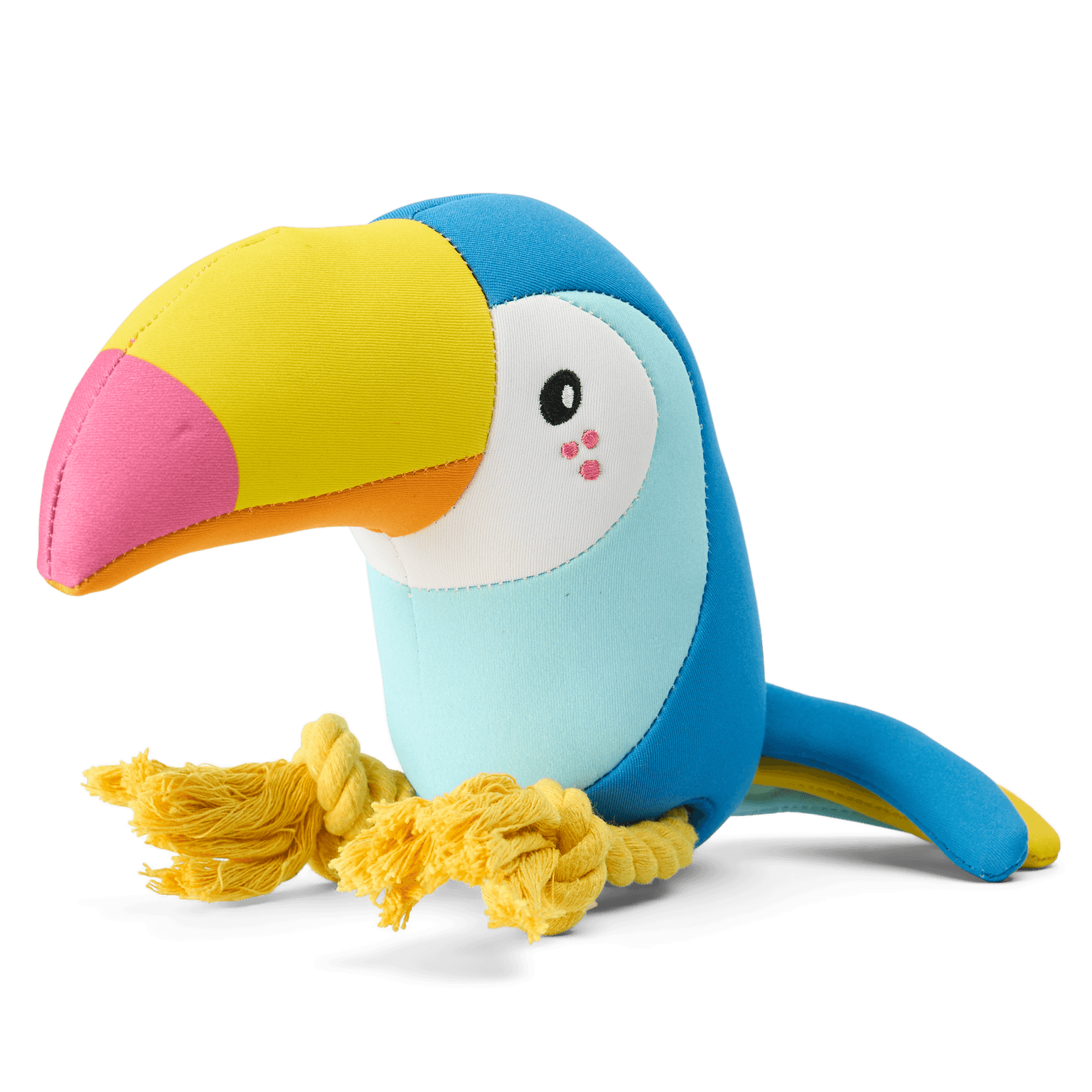 paws-for-life-floating-summer-toucan-with-rope-dog-toy