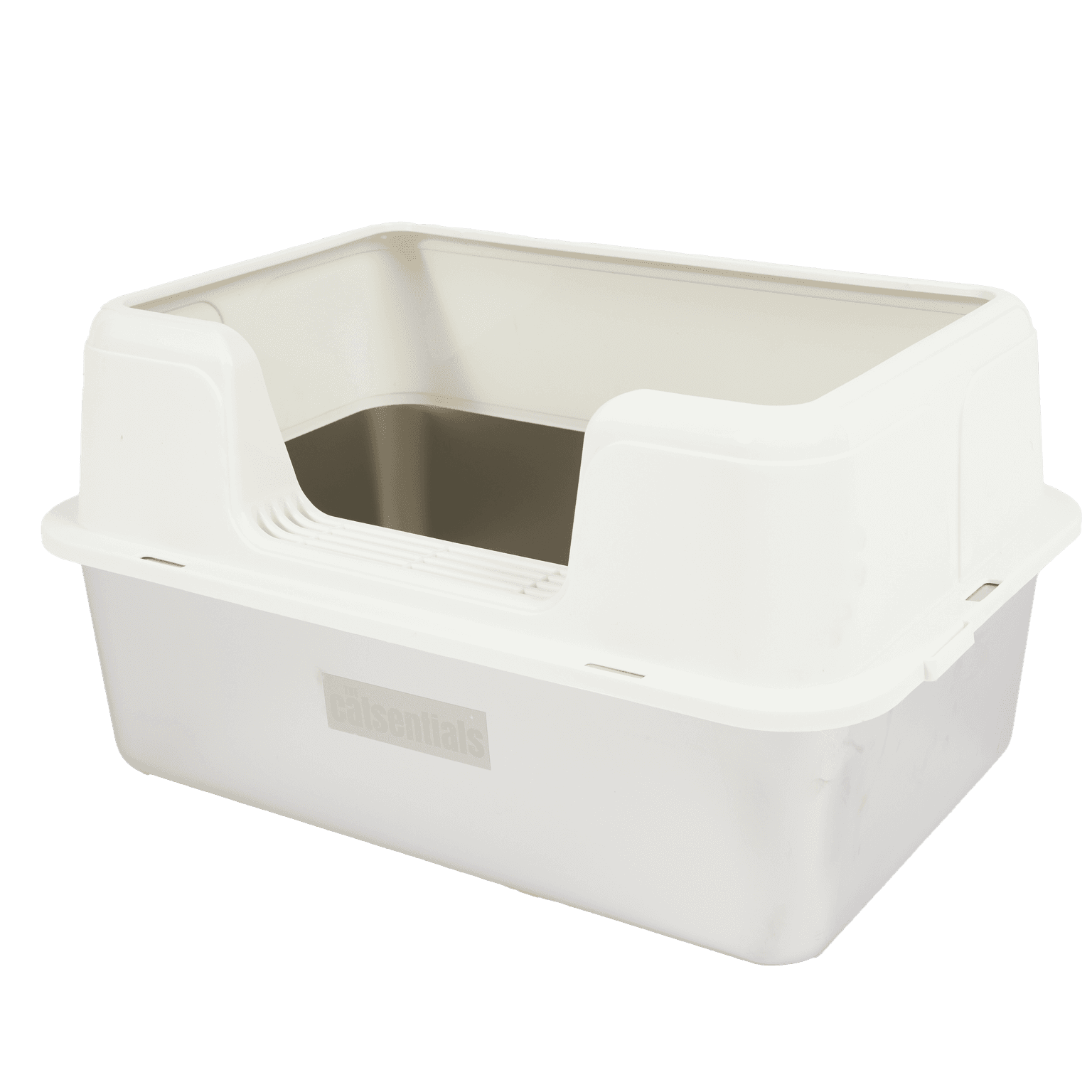 the-catsentials-front-opening-stainless-steel-cat-litter-box-white