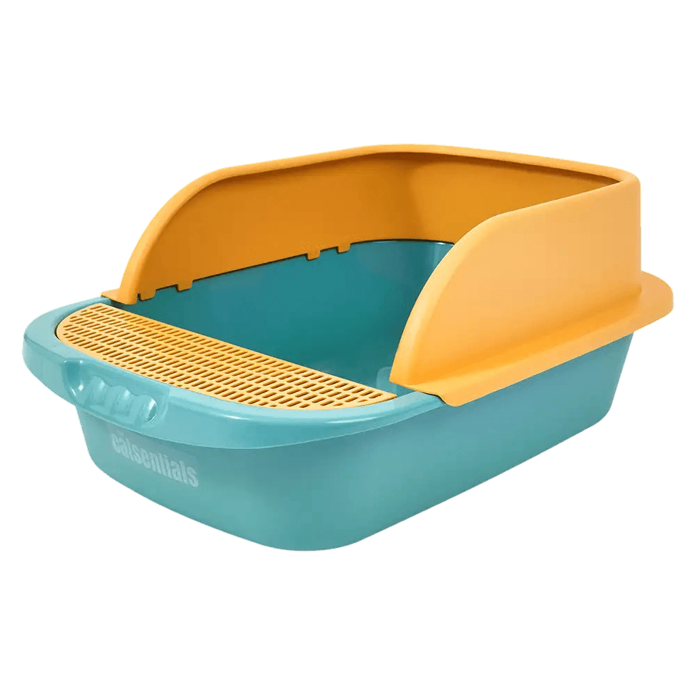 Large Semi Enclosed Cat Litter Box Green
