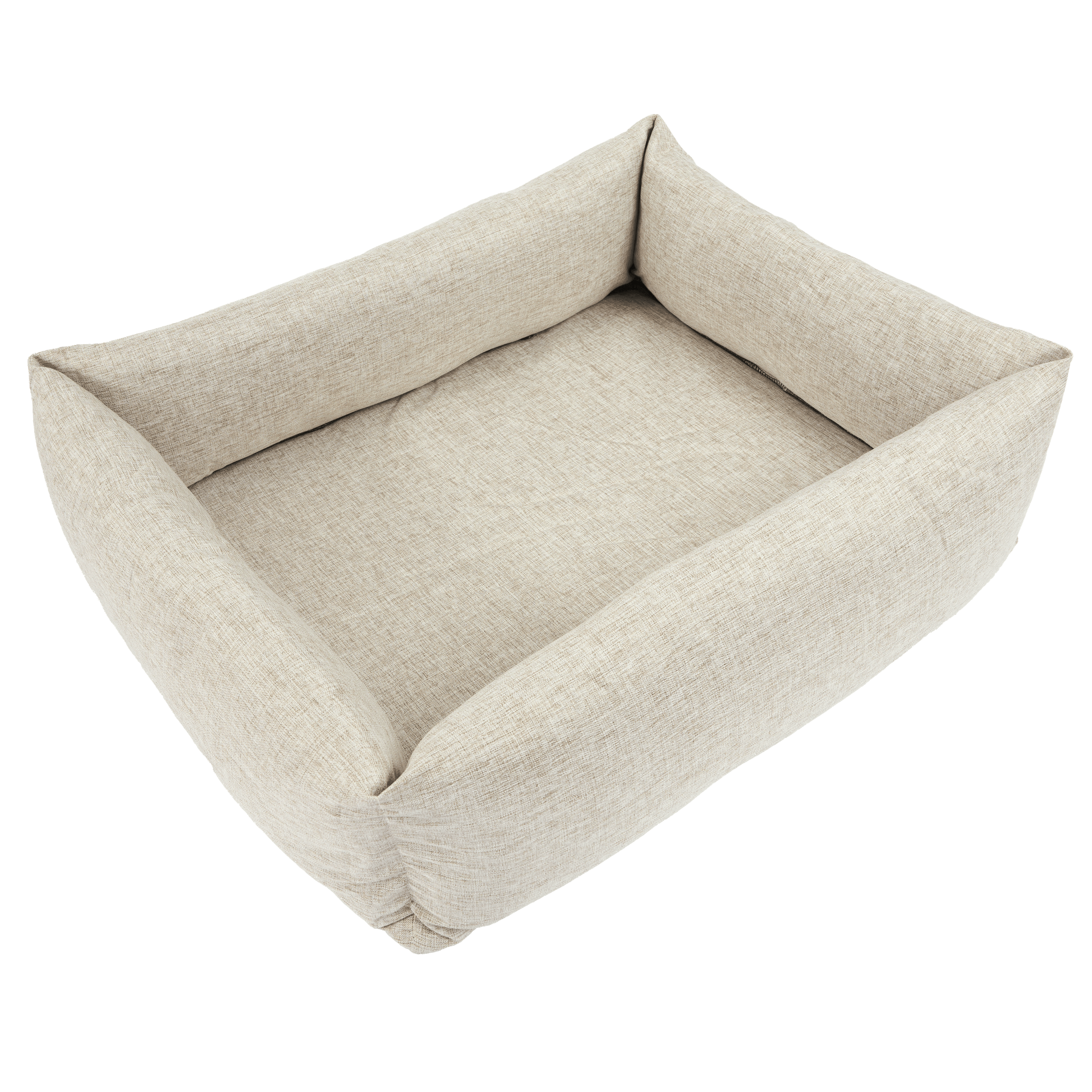 paws-for-life-rectangular-bolster-pet-bed-faux-linen-oatmeal