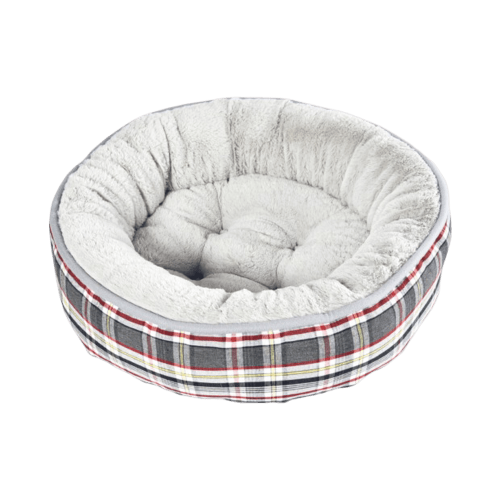 paws-for-life-reversible-round-bed-tartan-grey