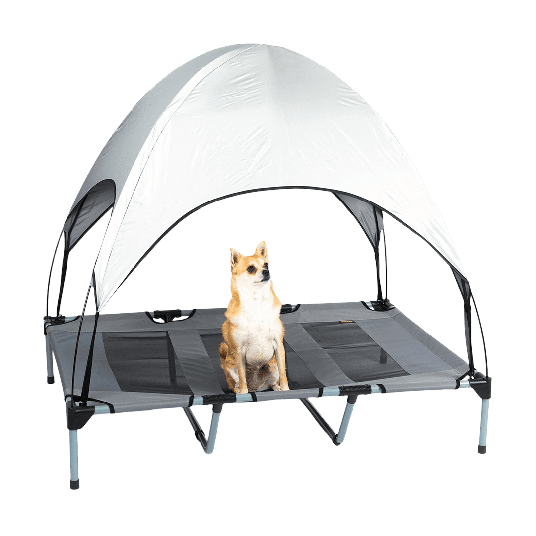 pawz-canopy-trampoline-dog-bed-grey