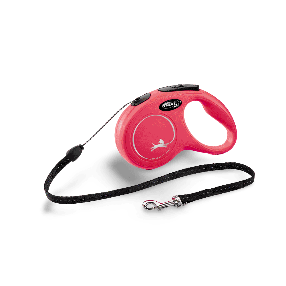 Classic Retractable Dog Lead in Red