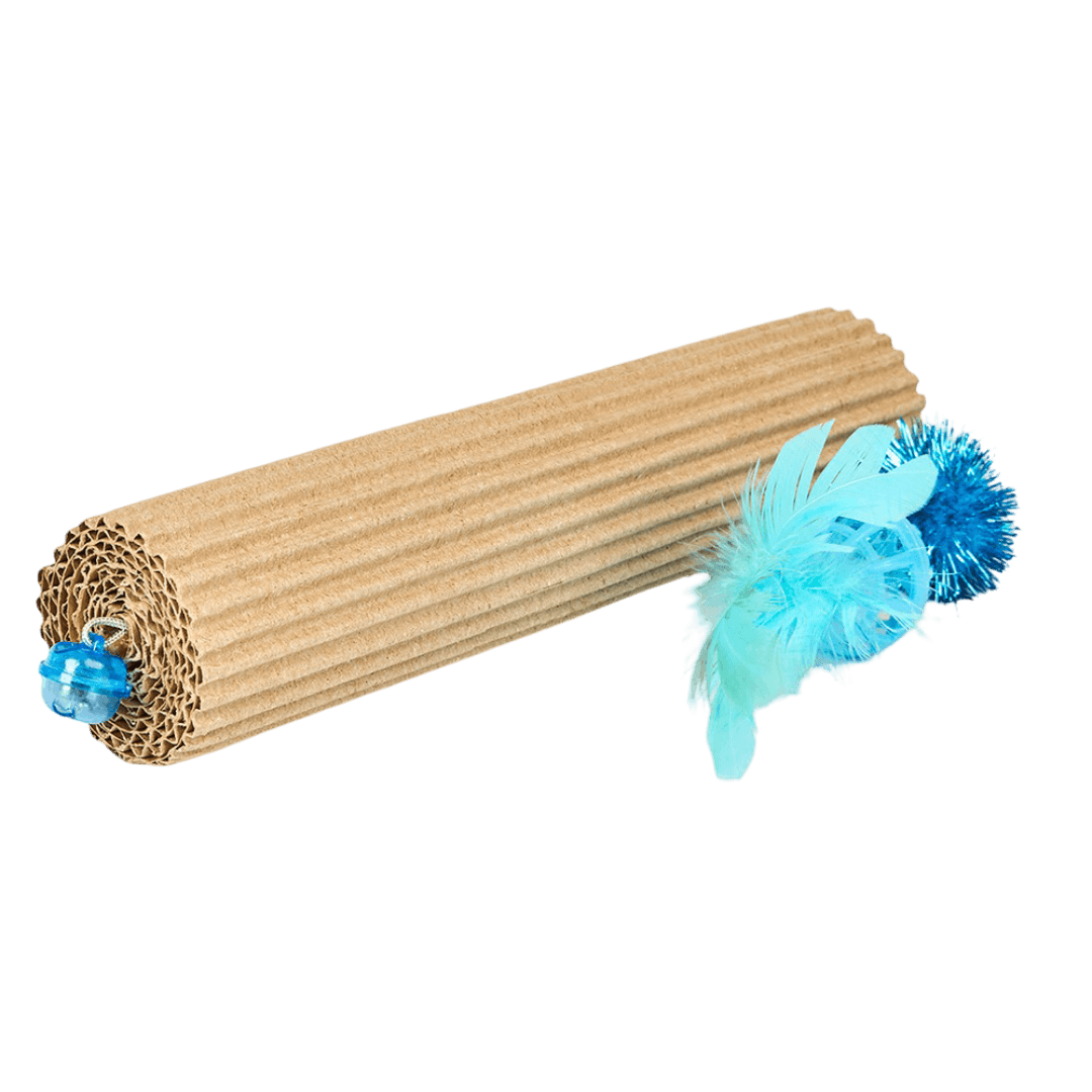 scream-cat-toy-cardboard-roller-blue