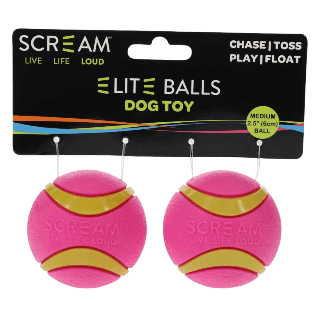 scream-elite-ball-2pk-dog-toy-loud-green-pink