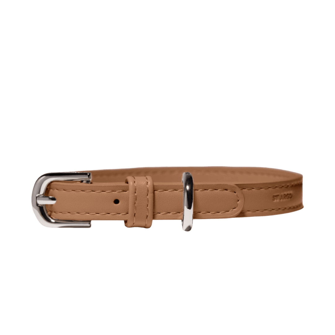 Vegan Leather Dog Collar in Brown