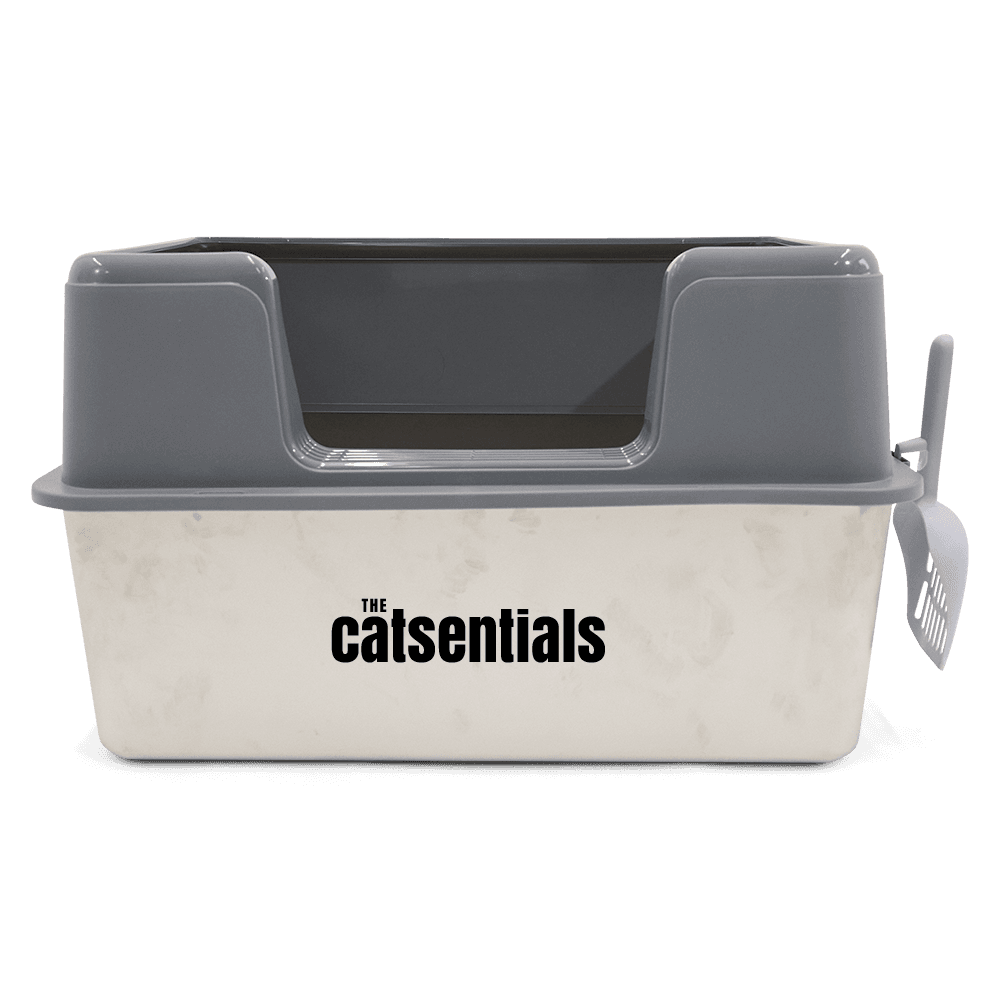 the-catsentials-front-opening-stainless-steel-cat-litter-box-grey