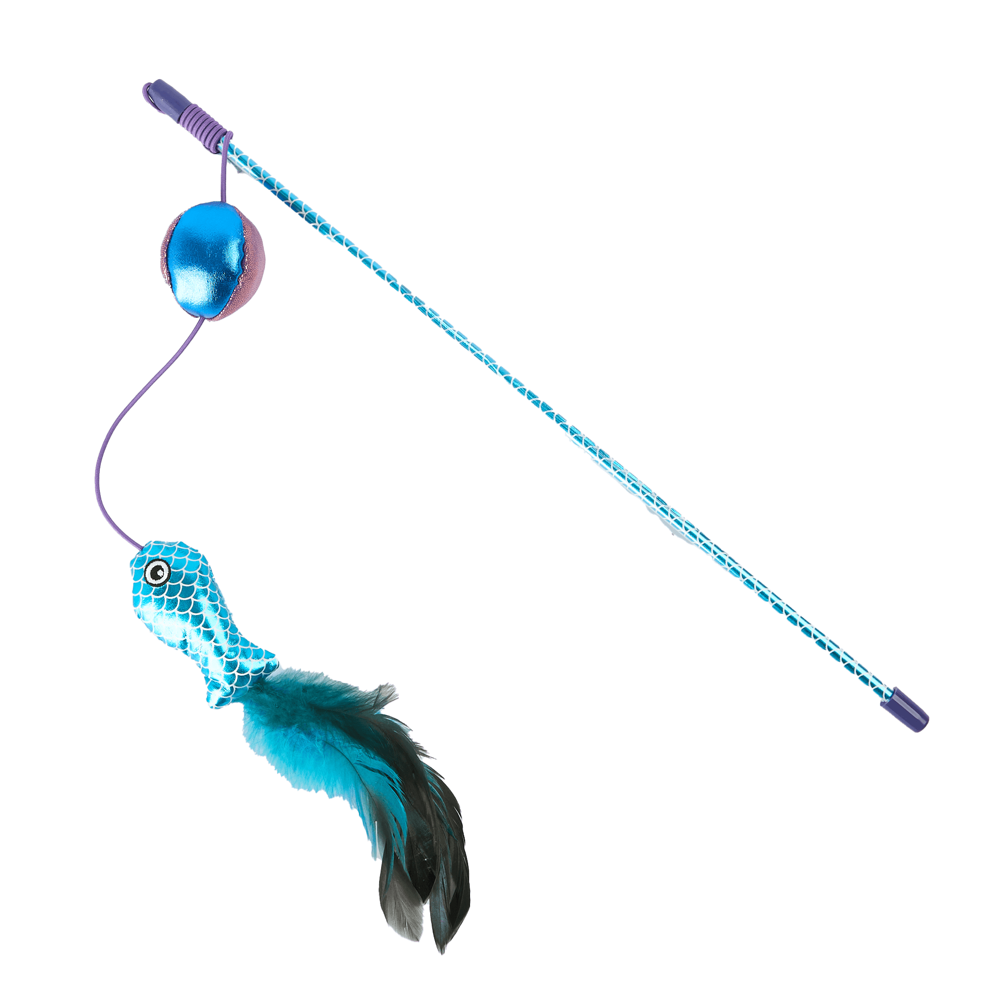 the-catsentials-metallic-fish-teaser-with-ball-and-feather-cat-toy