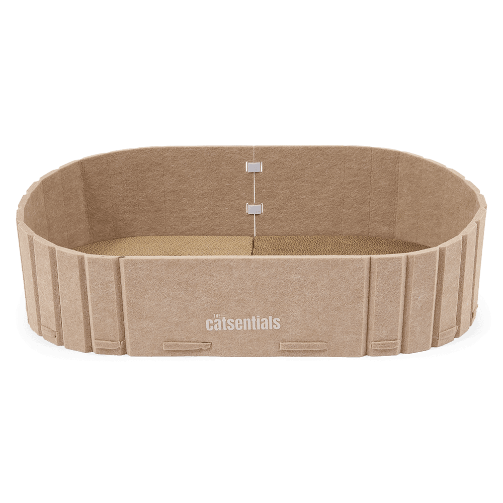 Oval Felt Cat Scratcher Bed Beigie
