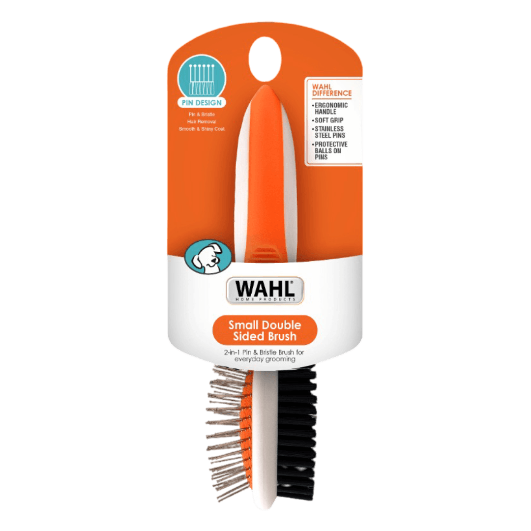 wahl-small-double-sided-pin-and-bristle-brush-dog-grooming-tool-orange