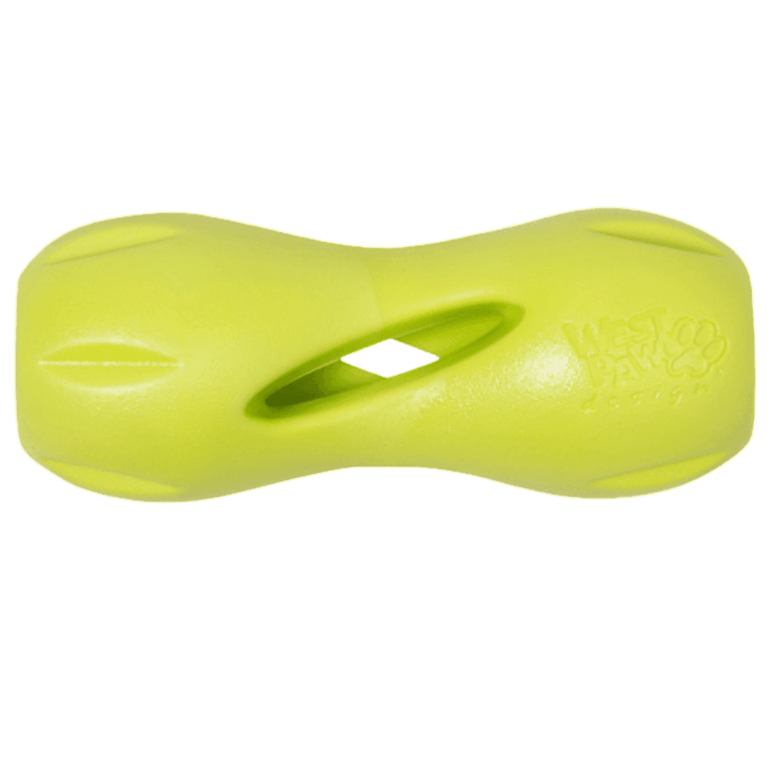 west-paw-qwizl-treat-dispensing-dog-toy-green