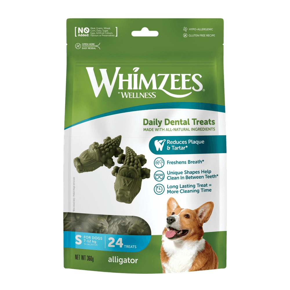 Whimzees Alligator Small Dental Dog Treats