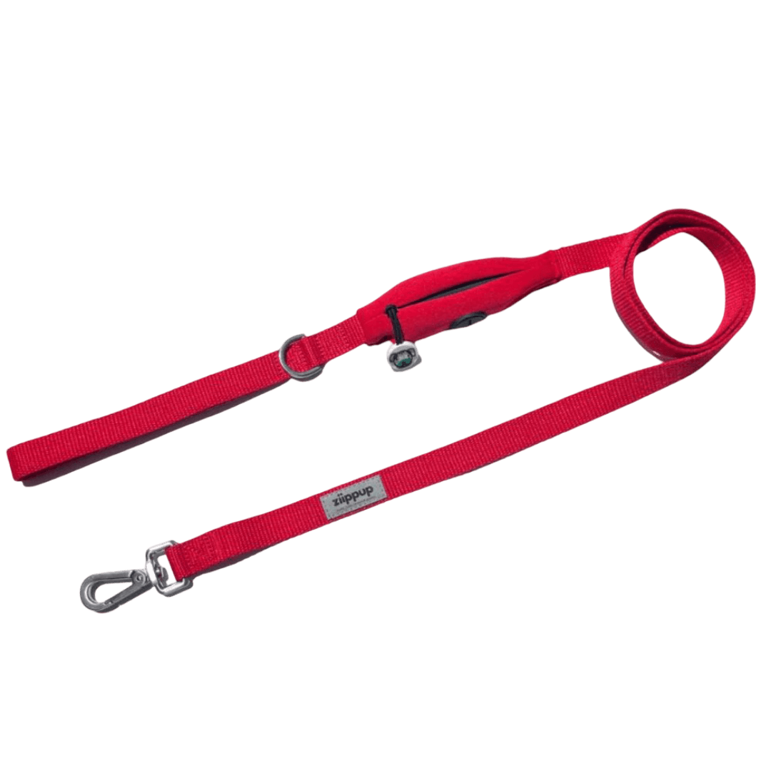 ziippup-red-dog-lead-with-poo-bag-holder