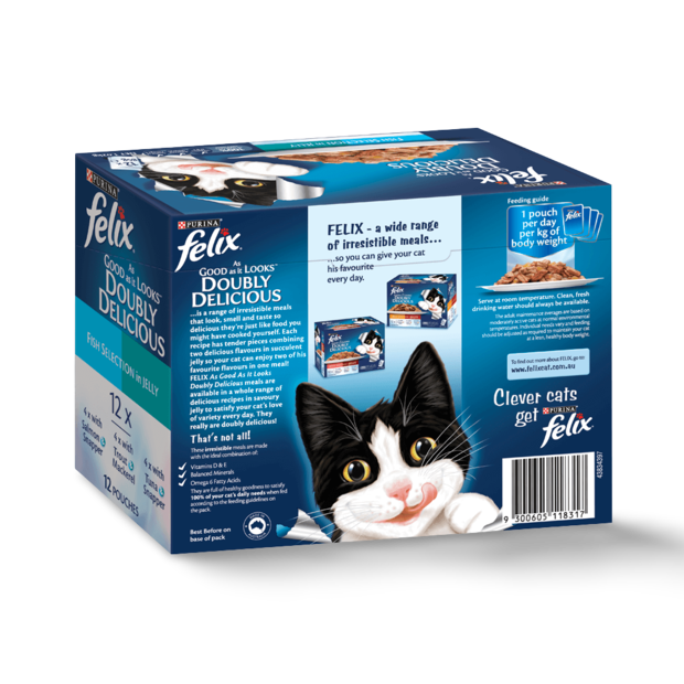 Buy Felix Wet Cat Food Adult Doubly Delicious Fish Selection Pouches