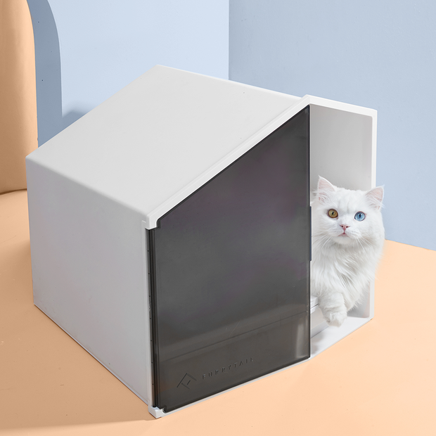 Buy Furrytail Semi Closed Glow House Cat Litter Box With Scoop Online Better Prices At Pet Circle