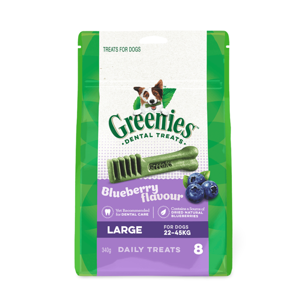 Buy Greenies Blueberry Flavour Large Dog Dental Treats 8 Pieces Online