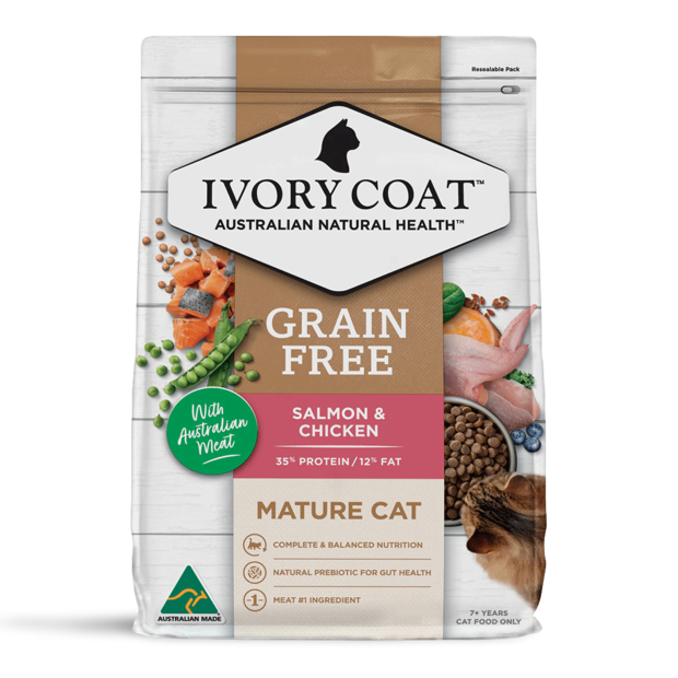 Buy Ivory Coat Grain Free Dry Cat Food Mature Salmon And Chicken Online