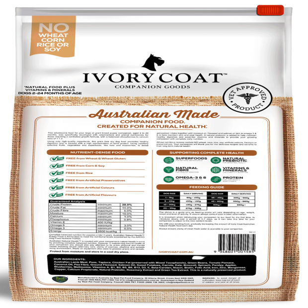 Buy Ivory Coat Grain Free Dry Dog Food Large Breed Puppy Lamb With