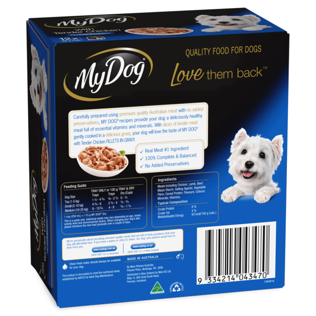 Buy My Dog Wet Dog Food Tender Chicken Fillets Gravy Online Low Prices, Free Shipping