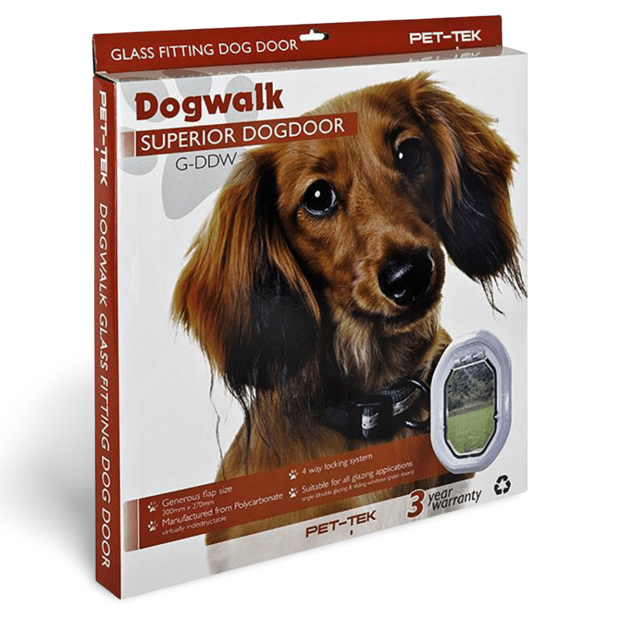 Buy Pet Tek Glass Fitting Dual Glaze Dog Door White Online Better