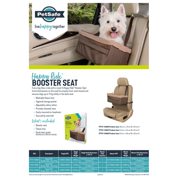 Buy Petsafe Happy Ride Dog Booster Seat Brown 5 Kg Online Better